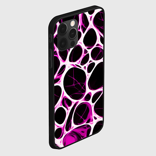 Чехол iPhone 12 Pro Розовая морская волна / 3D-Черный – фото 2