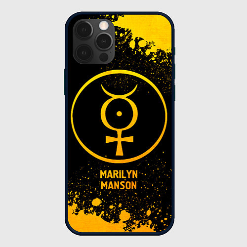 Чехол iPhone 12 Pro Marilyn Manson - gold gradient / 3D-Черный – фото 1