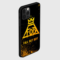 Чехол для iPhone 12 Pro Fall Out Boy - gold gradient, цвет: 3D-черный — фото 2