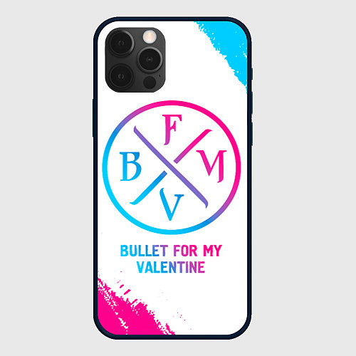 Чехол iPhone 12 Pro Bullet For My Valentine neon gradient style / 3D-Черный – фото 1