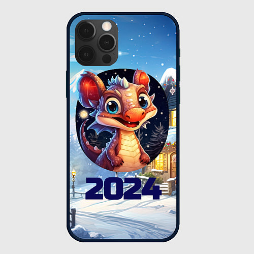 Чехол iPhone 12 Pro Миниатюрный представитель зимы / 3D-Черный – фото 1