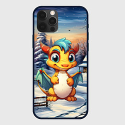 Чехол для iPhone 12 Pro Миниатюрный представитель зимы дракончик, цвет: 3D-черный