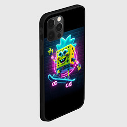 Чехол для iPhone 12 Pro Sponge Bob on a skateboard, цвет: 3D-черный — фото 2