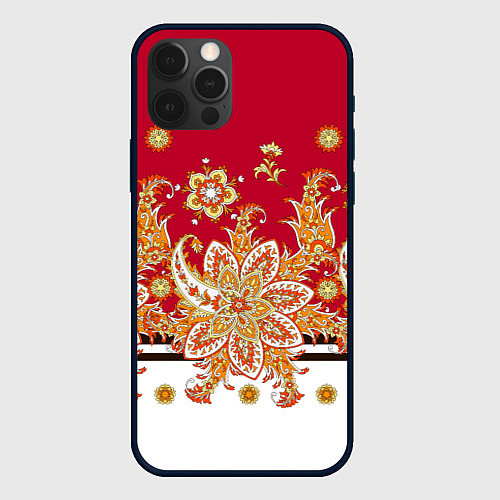 Чехол iPhone 12 Pro Сказочный цветочный узор / 3D-Черный – фото 1