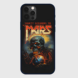 Чехол для iPhone 12 Pro Thirty seconds to mars skull, цвет: 3D-черный