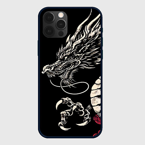 Чехол iPhone 12 Pro Japanese dragon - irezumi - art / 3D-Черный – фото 1