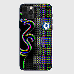 Чехол для iPhone 12 Pro Chelsea fc glitch, цвет: 3D-черный