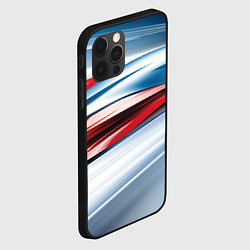 Чехол для iPhone 12 Pro Белая синяя красная абстракция, цвет: 3D-черный — фото 2