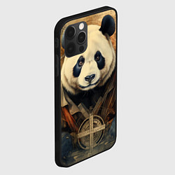 Чехол для iPhone 12 Pro Панда арт-портрет, цвет: 3D-черный — фото 2