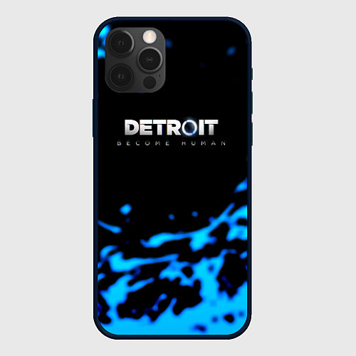 Чехол iPhone 12 Pro Detroit become human голубая кровь / 3D-Черный – фото 1
