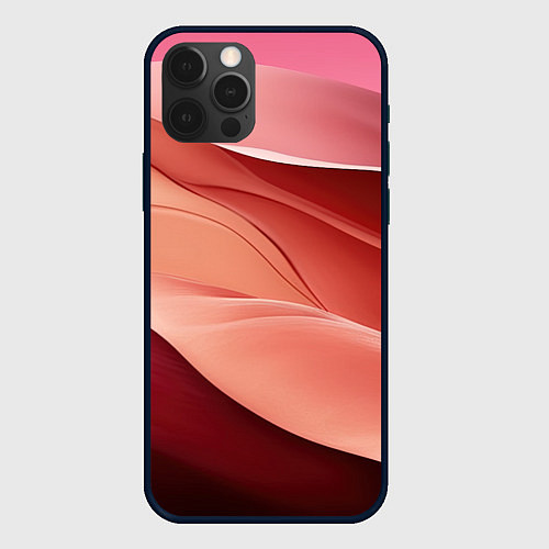 Чехол iPhone 12 Pro Нежная персиковая абстракция / 3D-Черный – фото 1