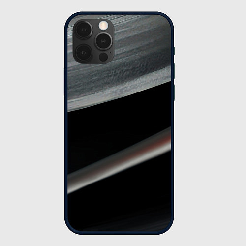 Чехол iPhone 12 Pro Black grey abstract / 3D-Черный – фото 1