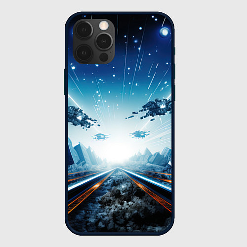 Чехол iPhone 12 Pro Космическая абстракция / 3D-Черный – фото 1