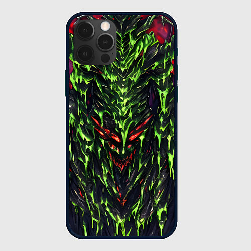 Чехол iPhone 12 Pro Green and red slime / 3D-Черный – фото 1