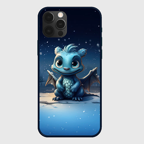 Чехол iPhone 12 Pro Снежный дракон 2024 / 3D-Черный – фото 1