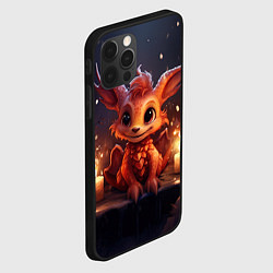 Чехол для iPhone 12 Pro Новогодний дракон у свечей, цвет: 3D-черный — фото 2