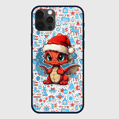 Чехол iPhone 12 Pro 2024 год дракона / 3D-Черный – фото 1
