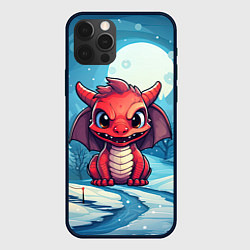 Чехол для iPhone 12 Pro Злой красный дракоша, цвет: 3D-черный