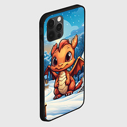 Чехол для iPhone 12 Pro Забавный милый дракон 2024, цвет: 3D-черный — фото 2