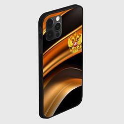 Чехол для iPhone 12 Pro Герб России на черном золотом фоне, цвет: 3D-черный — фото 2