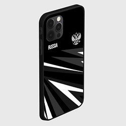 Чехол для iPhone 12 Pro Russia - black and white geometry, цвет: 3D-черный — фото 2