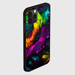 Чехол для iPhone 12 Pro Яркие разноцветные краски, цвет: 3D-черный — фото 2