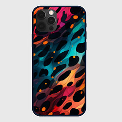 Чехол для iPhone 12 Pro Разноцветный леопардовый паттерн, цвет: 3D-черный