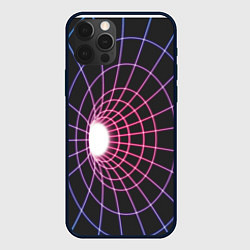 Чехол для iPhone 12 Pro Искаженный неоновый каркас, цвет: 3D-черный