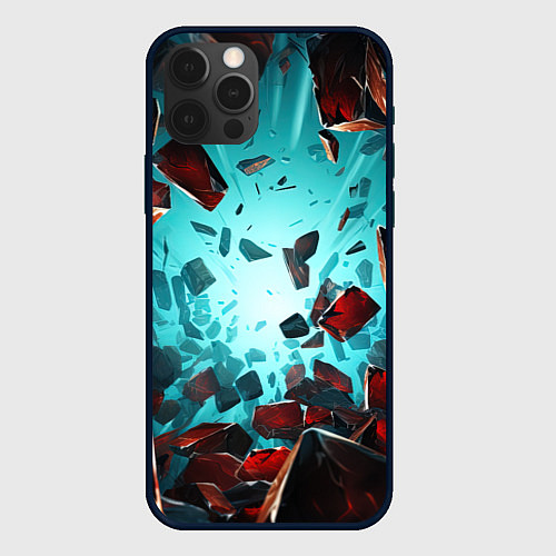 Чехол iPhone 12 Pro Взрыв абстрактных камней / 3D-Черный – фото 1