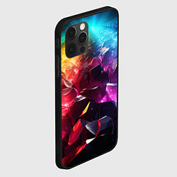 Чехол для iPhone 12 Pro Радужные блестящие камни, цвет: 3D-черный — фото 2
