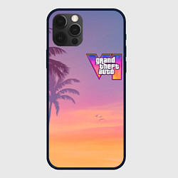 Чехол iPhone 12 Pro Gta 6 пальмы и птицы