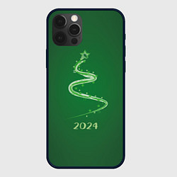 Чехол для iPhone 12 Pro Стилизованная елка 2024, цвет: 3D-черный