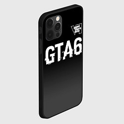 Чехол для iPhone 12 Pro GTA6 glitch на темном фоне посередине, цвет: 3D-черный — фото 2