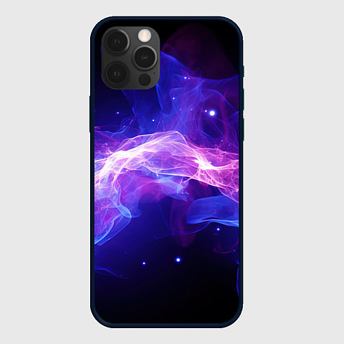 Чехол iPhone 12 Pro Фиолетовый туман в движении / 3D-Черный – фото 1