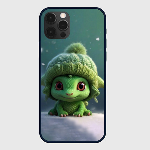 Чехол iPhone 12 Pro Малыш дракона / 3D-Черный – фото 1