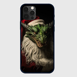 Чехол для iPhone 12 Pro Дракон в костюме Санты, цвет: 3D-черный