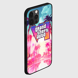 Чехол для iPhone 12 Pro Gta 6 logo vice city style, цвет: 3D-черный — фото 2