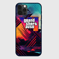 Чехол iPhone 12 Pro GTA 6 abstract logo