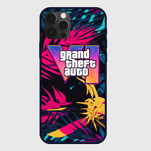 Чехол iPhone 12 Pro GTA 6 logo abstract / 3D-Черный – фото 1