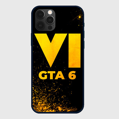 Чехол iPhone 12 Pro GTA 6 - gold gradient / 3D-Черный – фото 1