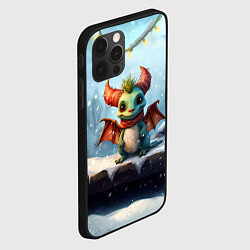 Чехол для iPhone 12 Pro Дракон новогодний маленький, цвет: 3D-черный — фото 2