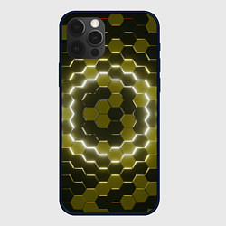 Чехол для iPhone 12 Pro Гексагональная броня, цвет: 3D-черный