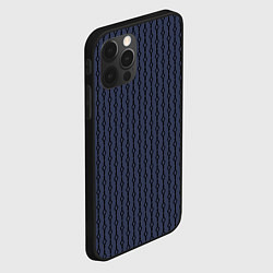 Чехол для iPhone 12 Pro Чёрный узор на серо-синем, цвет: 3D-черный — фото 2