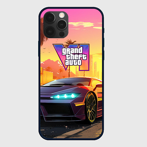 Чехол iPhone 12 Pro Auto GTA 6 / 3D-Черный – фото 1