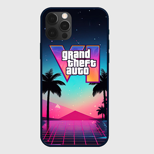 Чехол iPhone 12 Pro GTA 6 summer abstract / 3D-Черный – фото 1