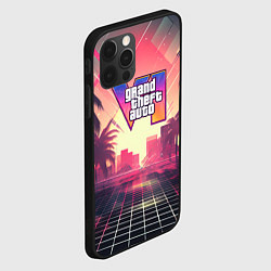 Чехол для iPhone 12 Pro GTA 6 retro abstract logo, цвет: 3D-черный — фото 2