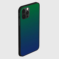 Чехол для iPhone 12 Pro Темно-зеленый и синий градиент, цвет: 3D-черный — фото 2