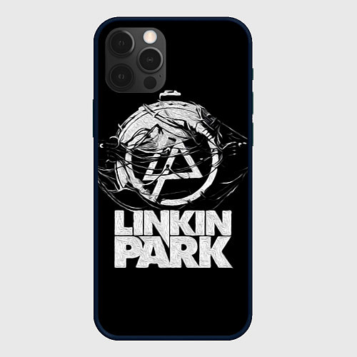 Чехол iPhone 12 Pro Linkin Park рэп-метал / 3D-Черный – фото 1