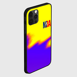 Чехол для iPhone 12 Pro НБА баскетбол краски неоновые желтые, цвет: 3D-черный — фото 2