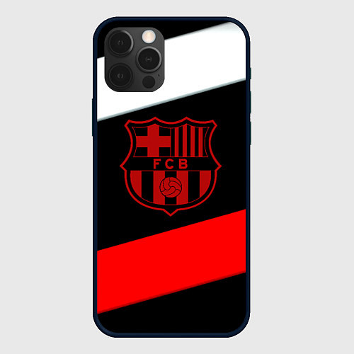 Чехол iPhone 12 Pro Barcelona stripes sport / 3D-Черный – фото 1